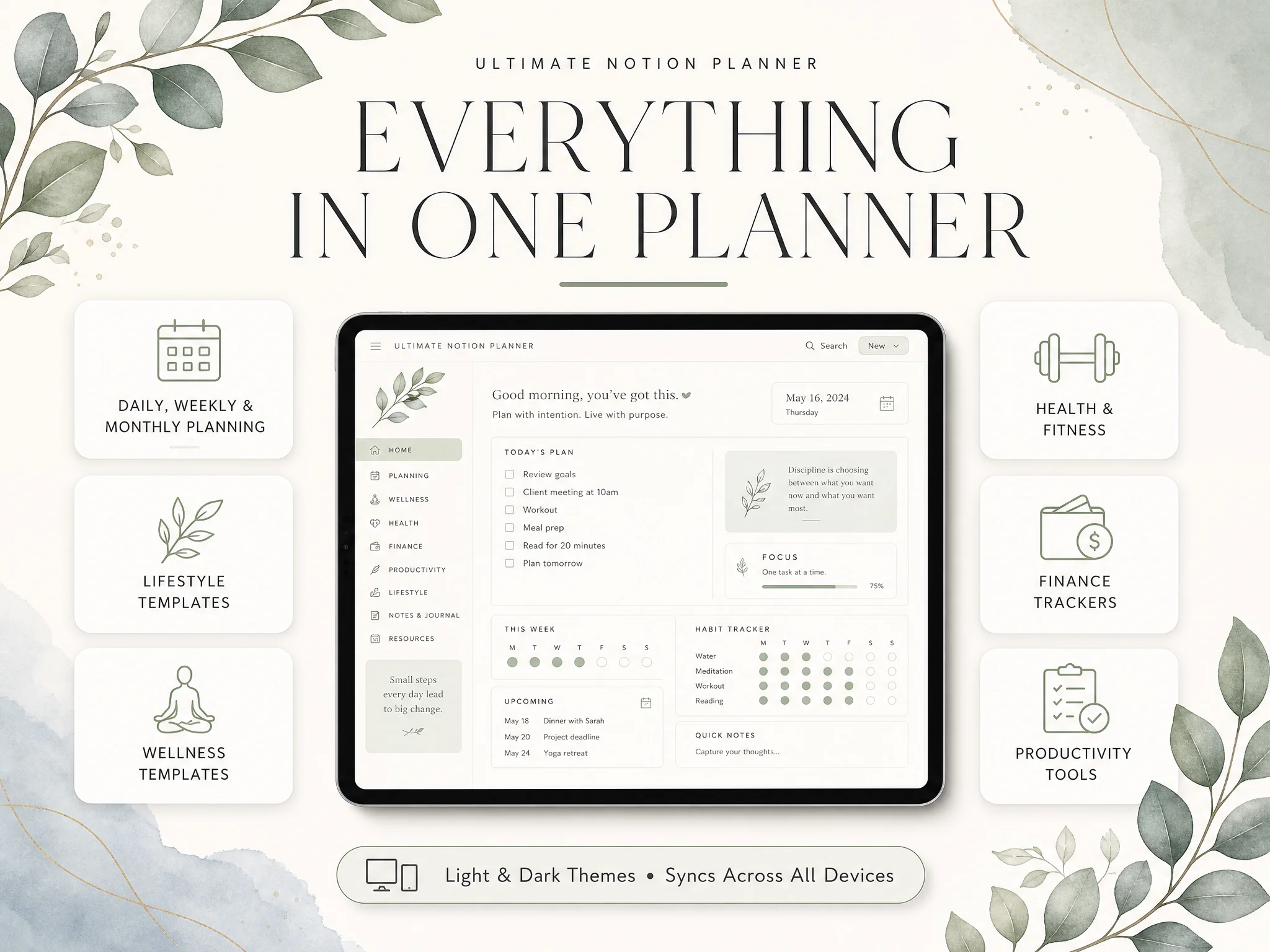 Ultimate Notion Planner - Everything in One Planner Overview